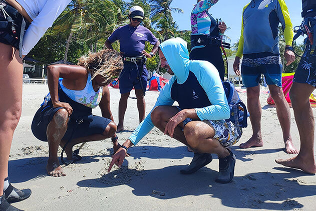 Instructor teaching a group of students