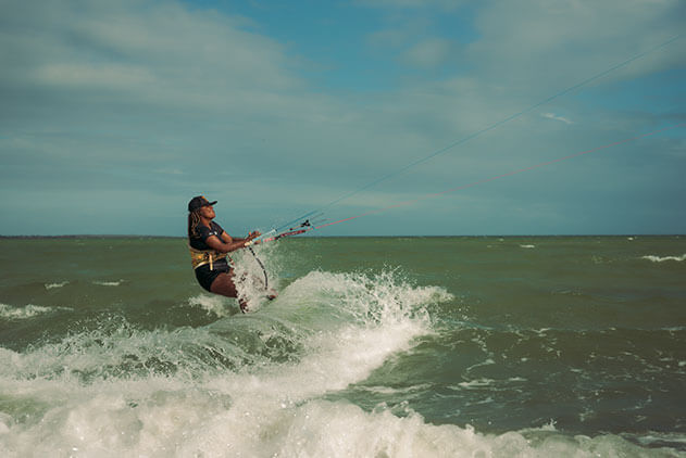 Instructor kiteboarding